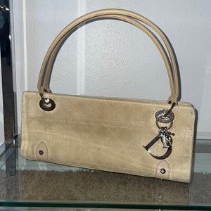 Dior nude suede cannage East West bag